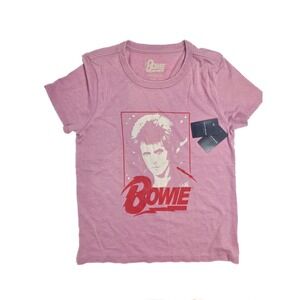 Lucky Brand Pink David Bowie Graphic T‎ Shirt Women's Size Small NWT
